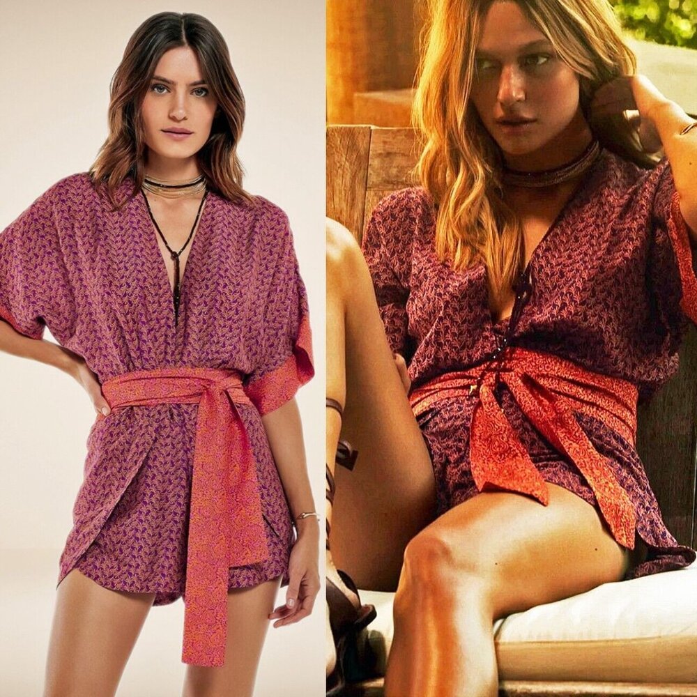 VIX Paula Hermanny Luri Liz Romper & Matching One Piece 2 Pc Set